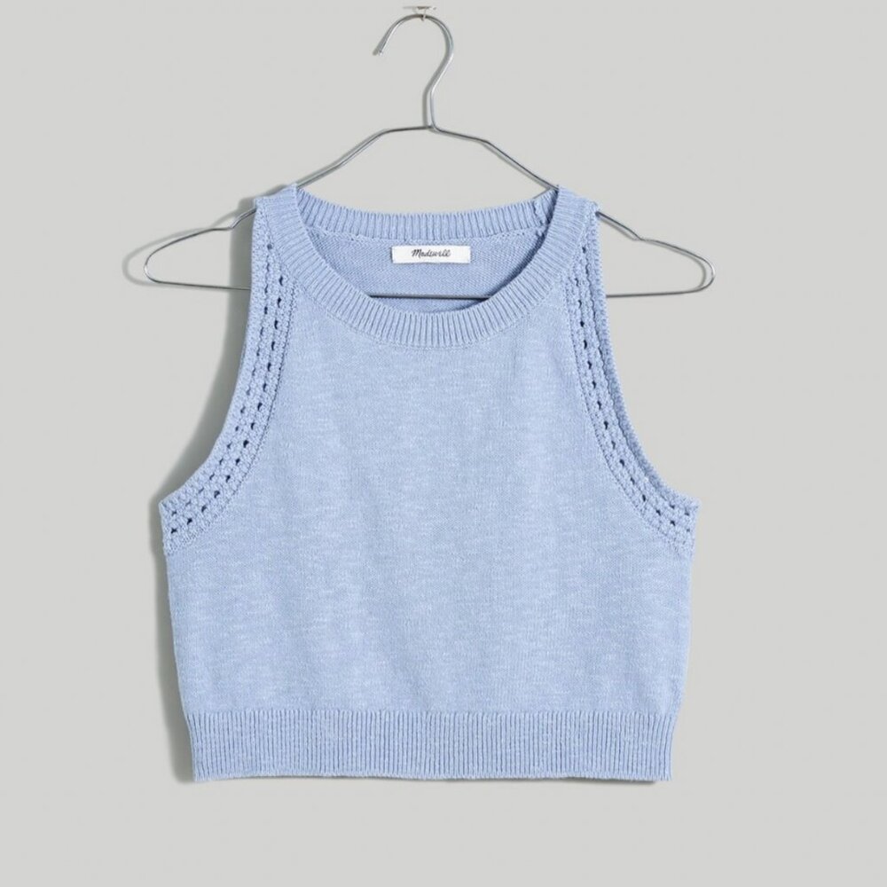 Madewell Crochet Trim Crop Sweater Tank